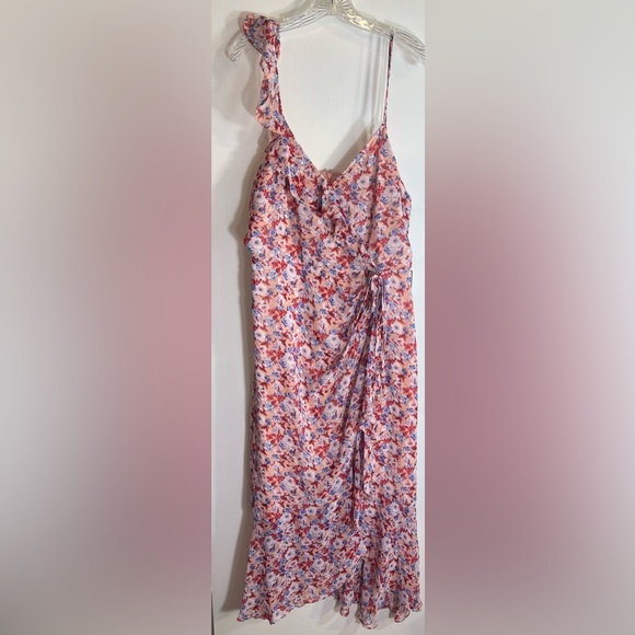 NWT Laundry By:Shelli Segal Women's Asymmetric Floral Ruffle Midi-Dress Size:16 - Picture 3 of 16